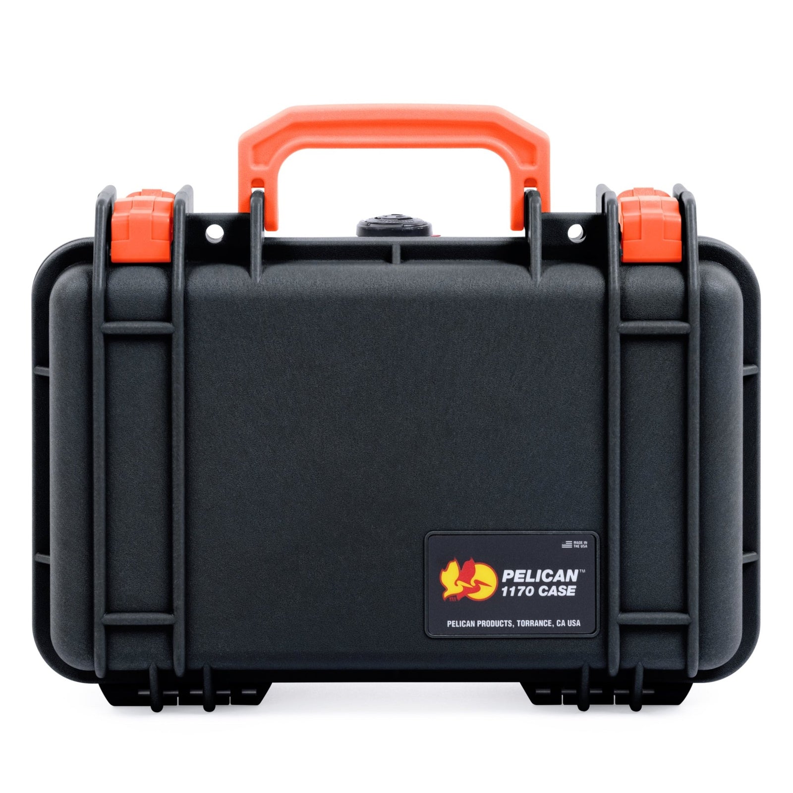 Pelican 1170 - Black Case with Orange Handle & Latches