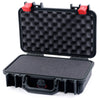 Pelican 1170 Case, Black with Red Latches Pick & Pluck Foam with Convolute Lid Foam ColorCase 011700-0001-110-320