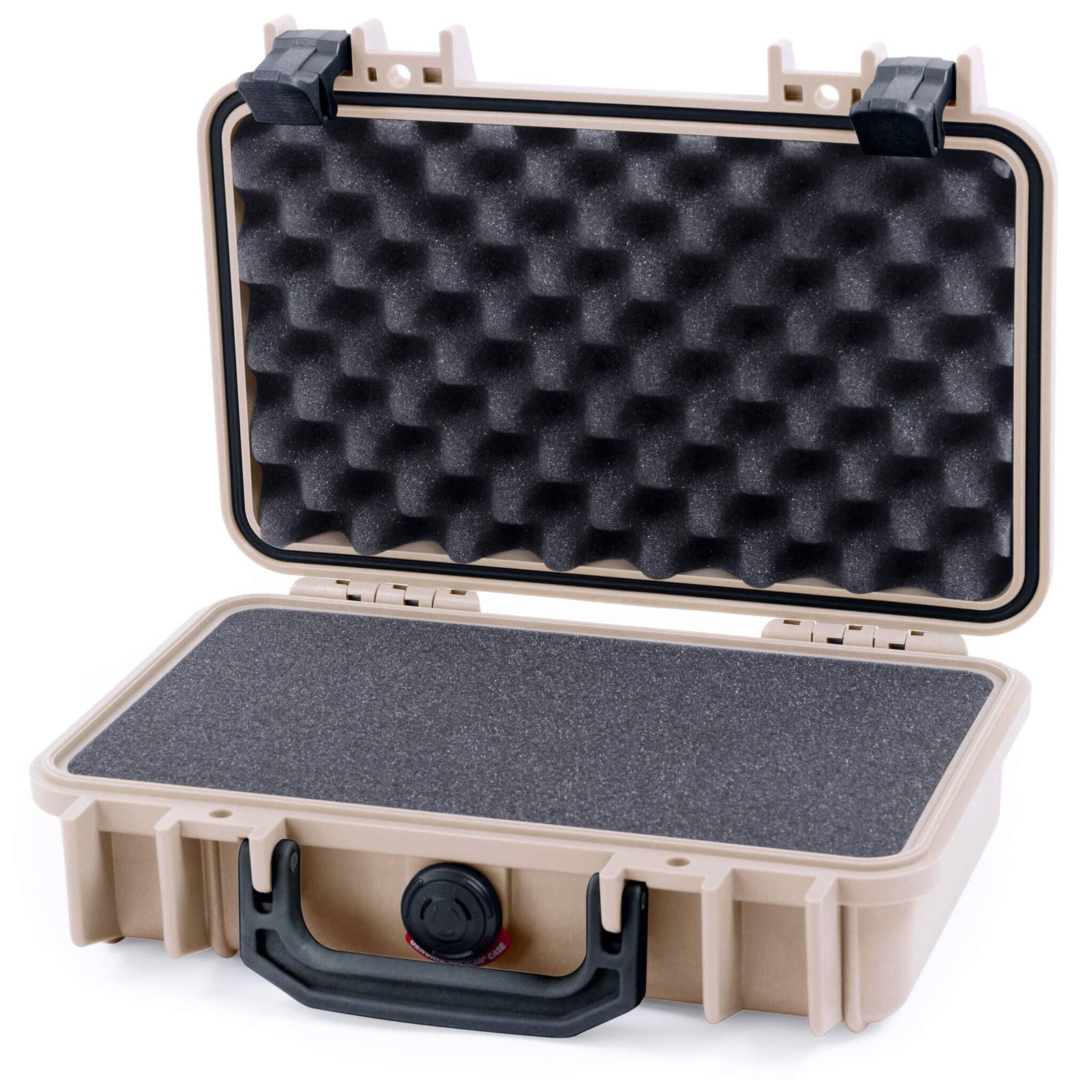Pelican 1170 Case, Desert Tan with Black Handle & Latches Pick & Pluck Foam with Convolute Lid Foam ColorCase 011700-0001-310-110