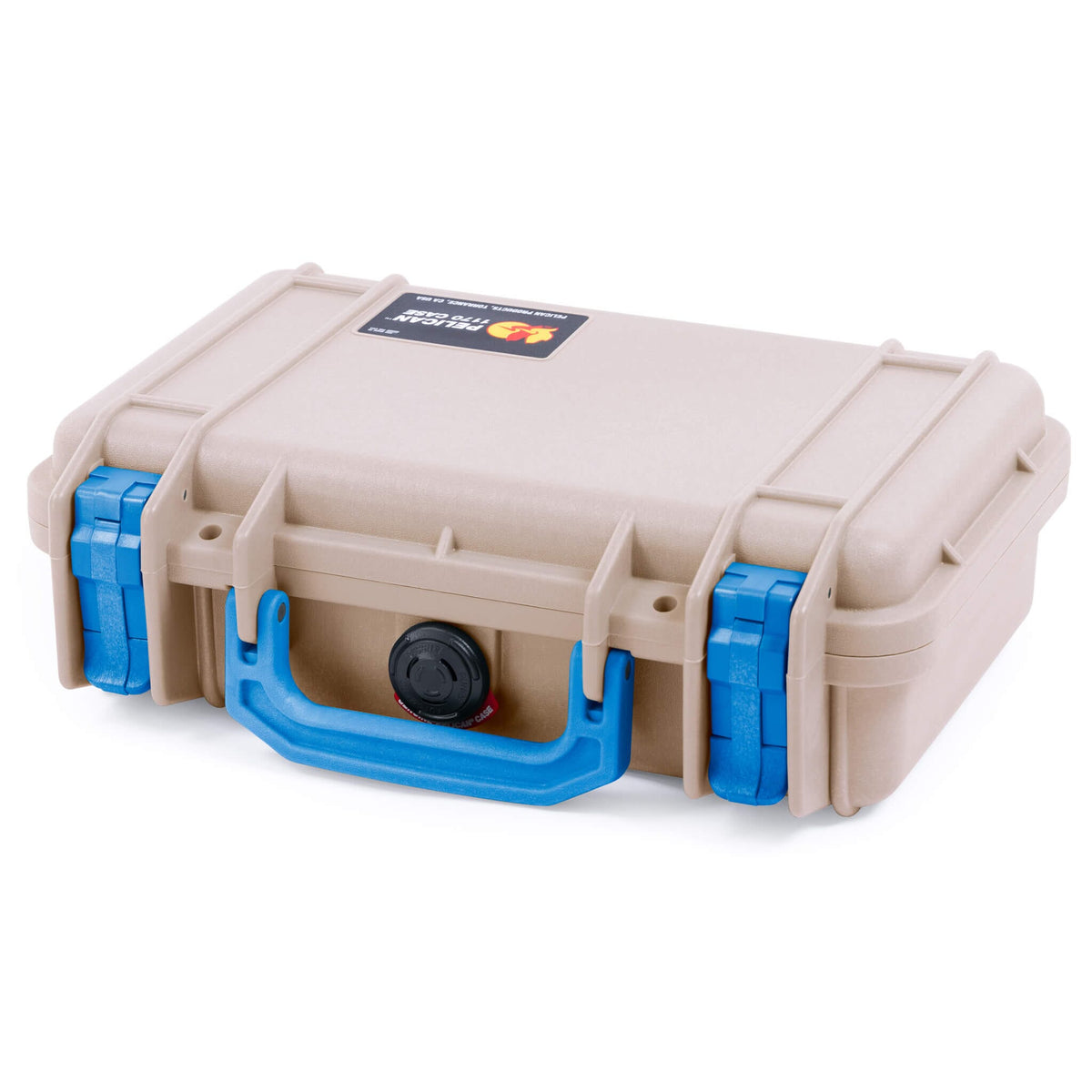 Pelican 1170 Case, Desert Tan with Blue Handle &amp; Latches ColorCase 