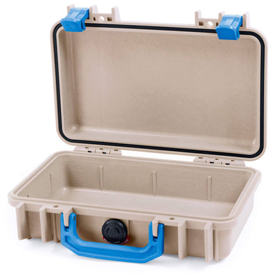 Pelican 1170 Case, Desert Tan with Blue Handle & Latches None (Case Only) ColorCase 011700-0000-310-120