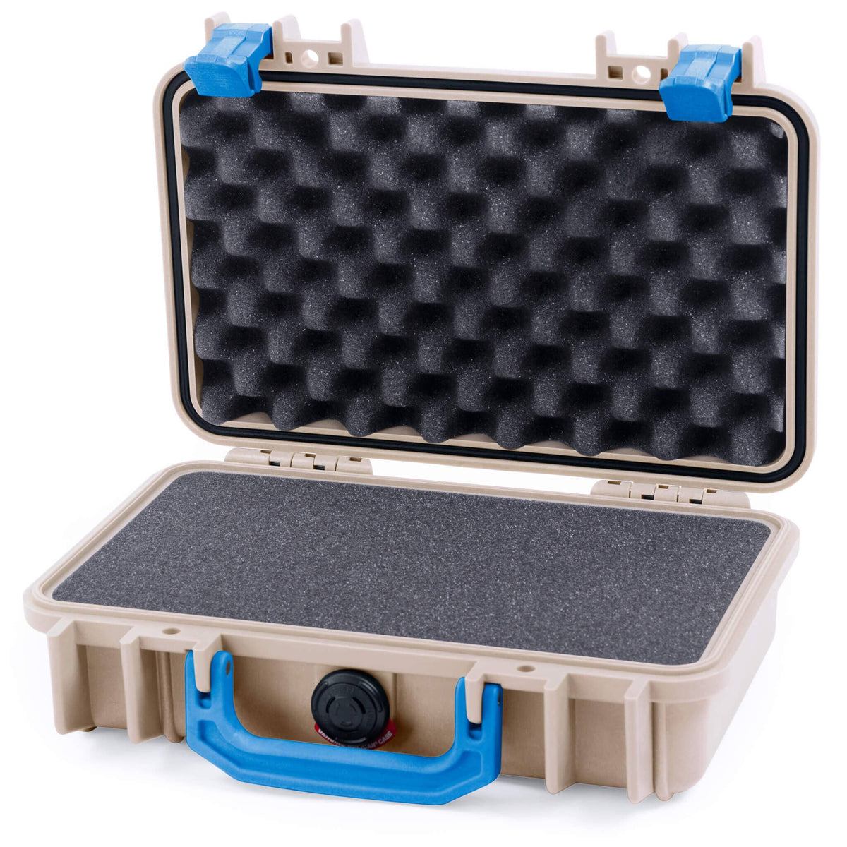 Pelican 1170 Case, Desert Tan with Blue Handle &amp; Latches Pick &amp; Pluck Foam with Convolute Lid Foam ColorCase 011700-0001-310-120