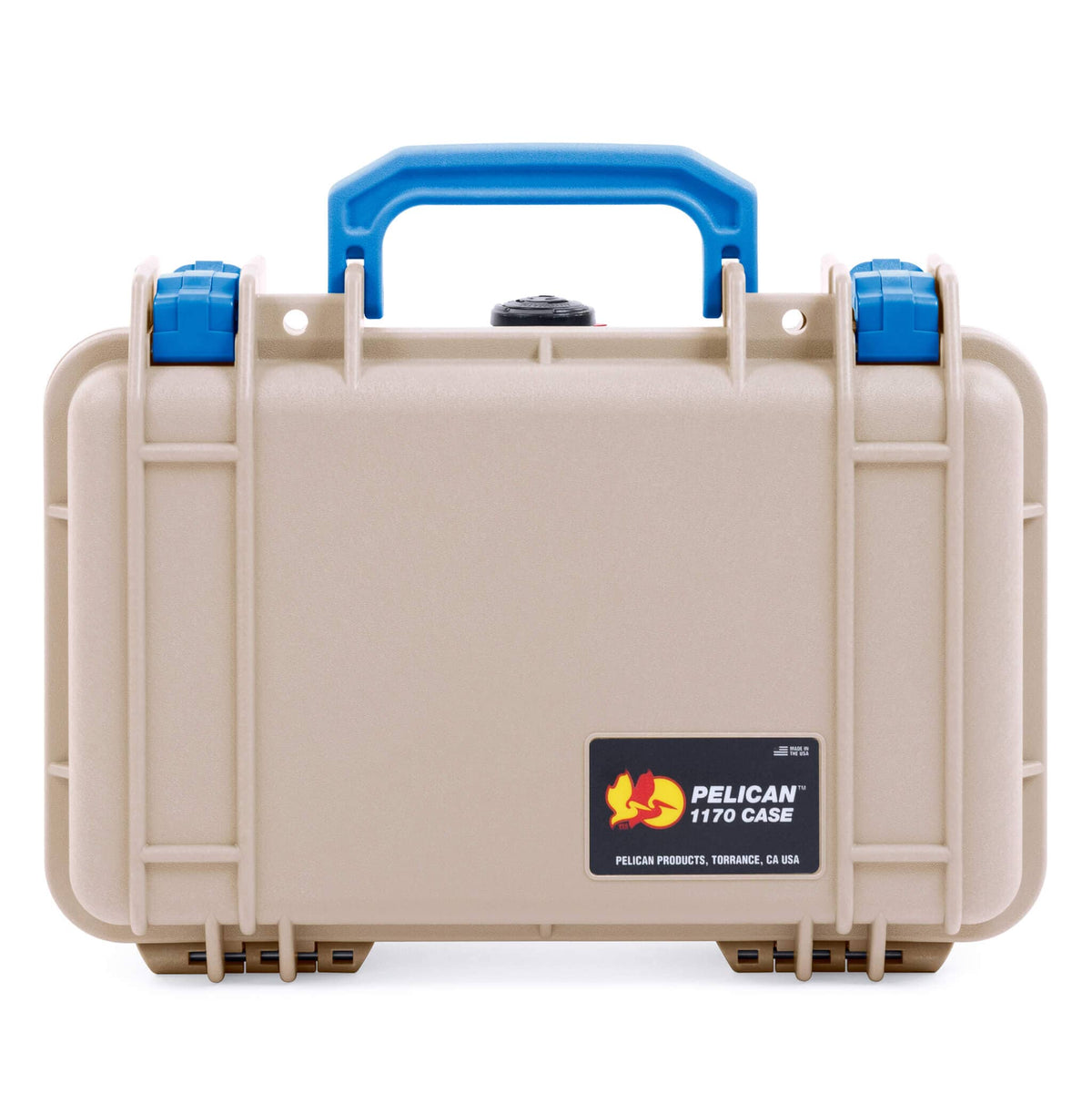 Pelican 1170 Case, Desert Tan with Blue Handle &amp; Latches ColorCase 