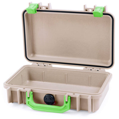 Pelican 1170 Case, Desert Tan with Lime Green Handle & Latches None (Case Only) ColorCase 011700-0000-310-300