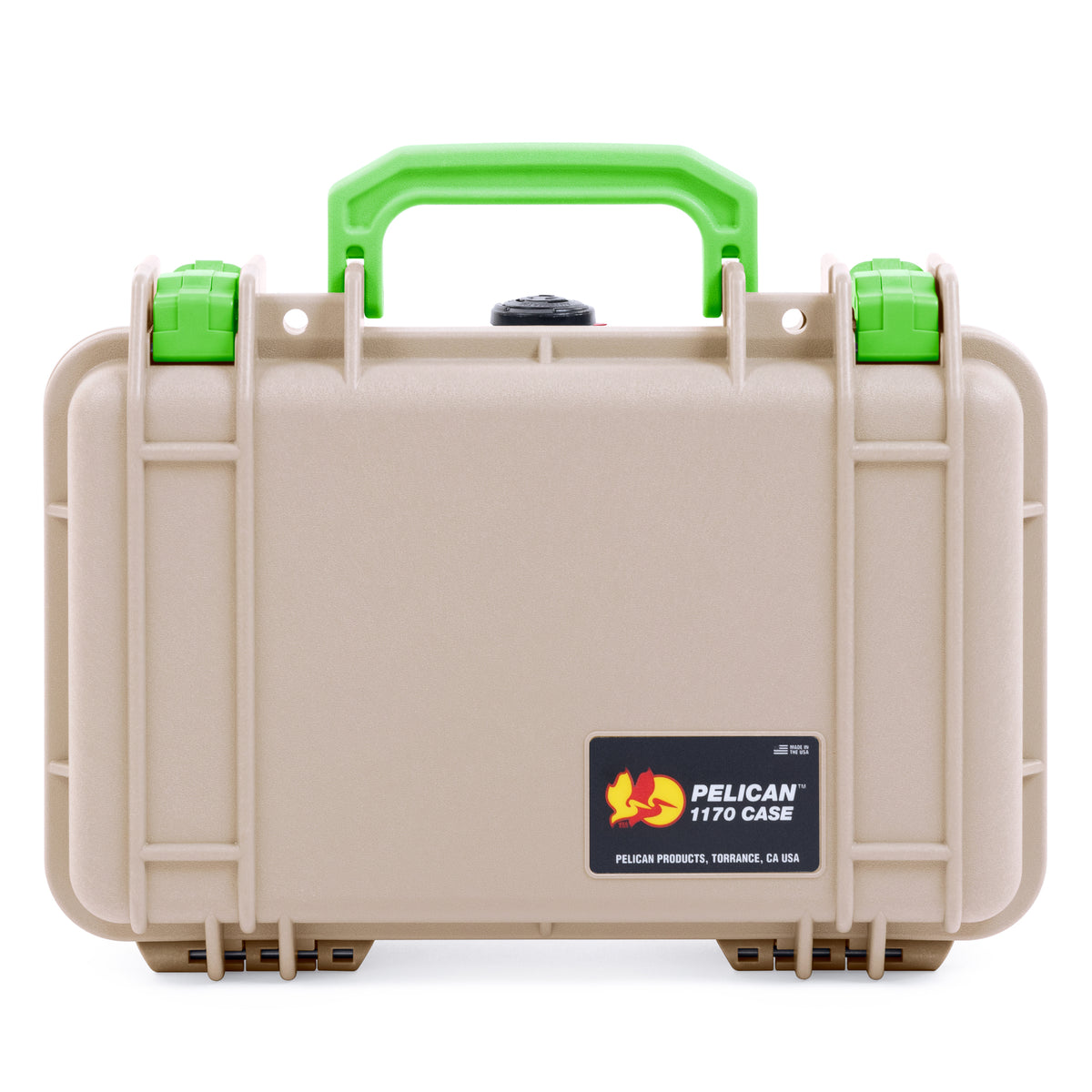 Pelican 1170 Case - Desert Tan &amp; Lime Green