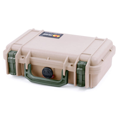 Pelican 1170 Case, Desert Tan with OD Green Handle & Latches ColorCase