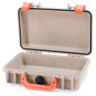 Pelican 1170 Case, Desert Tan with Orange Handle & Latches None (Case Only) ColorCase 011700-0000-310-150