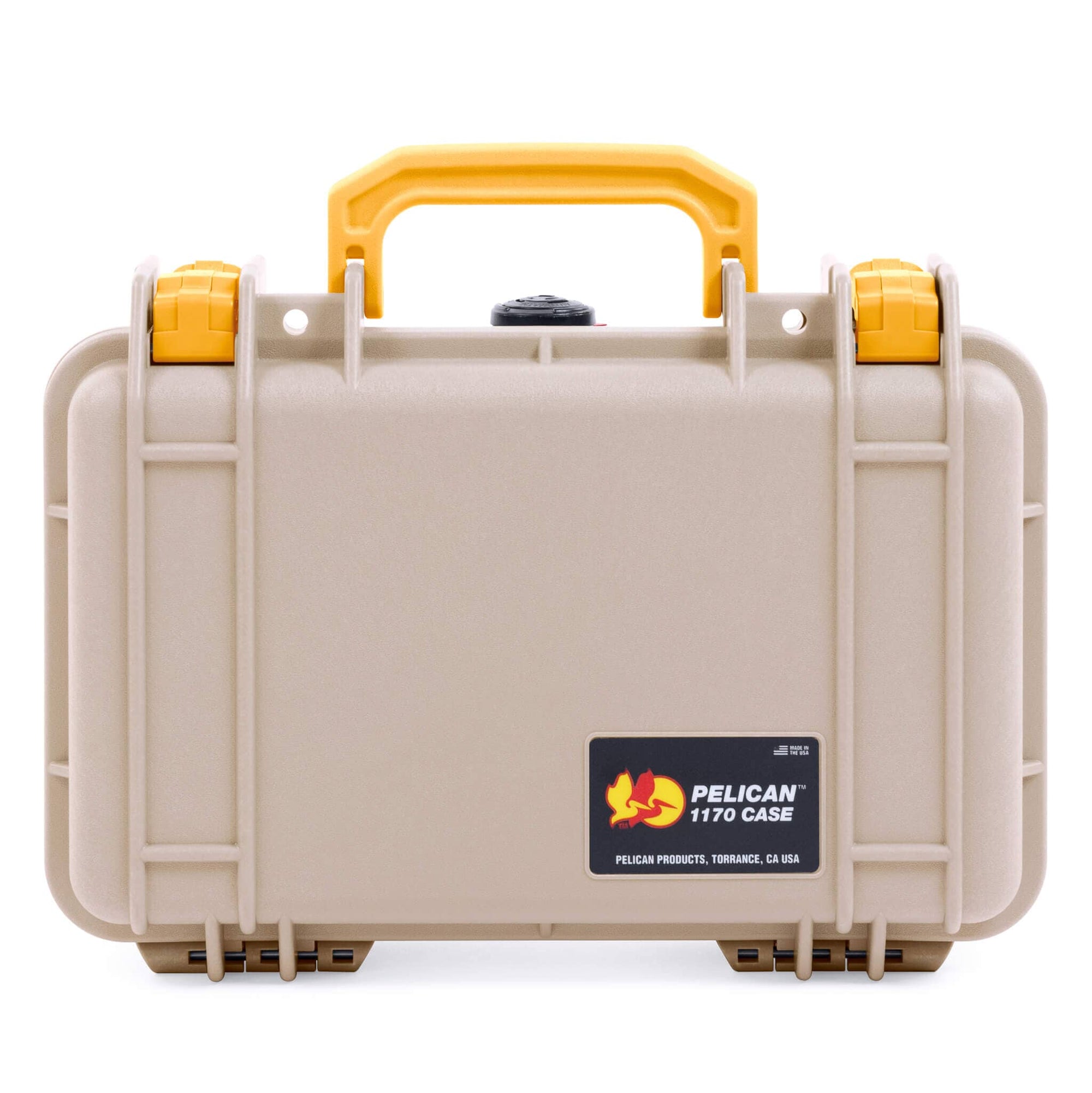 Pelican 1170 Case, Desert Tan with Yellow Handle & Latches ColorCase 
