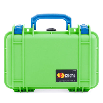 Pelican 1170 Case, Lime Green with Blue Handle & Latches ColorCase
