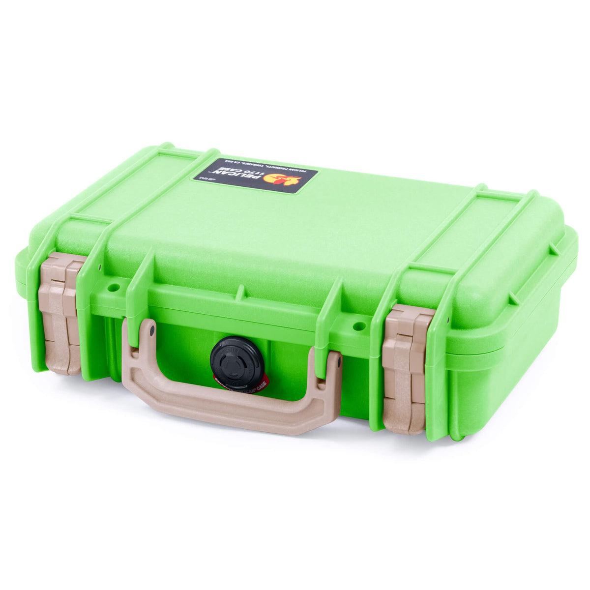 Pelican 1170 Case, Lime Green with Desert Tan Handle &amp; Latches ColorCase 