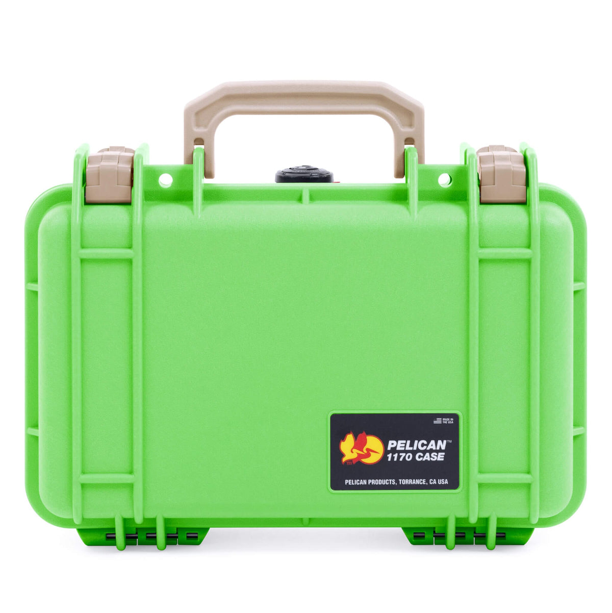 Pelican 1170 Case, Lime Green with Desert Tan Handle &amp; Latches ColorCase 