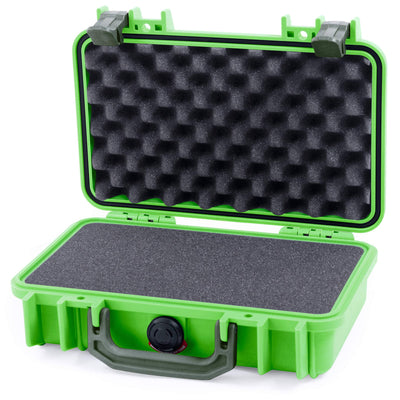 Pelican 1170 Case, Lime Green with OD Green Handle & Latches Pick & Pluck Foam with Convolute Lid Foam ColorCase 011700-0001-300-130