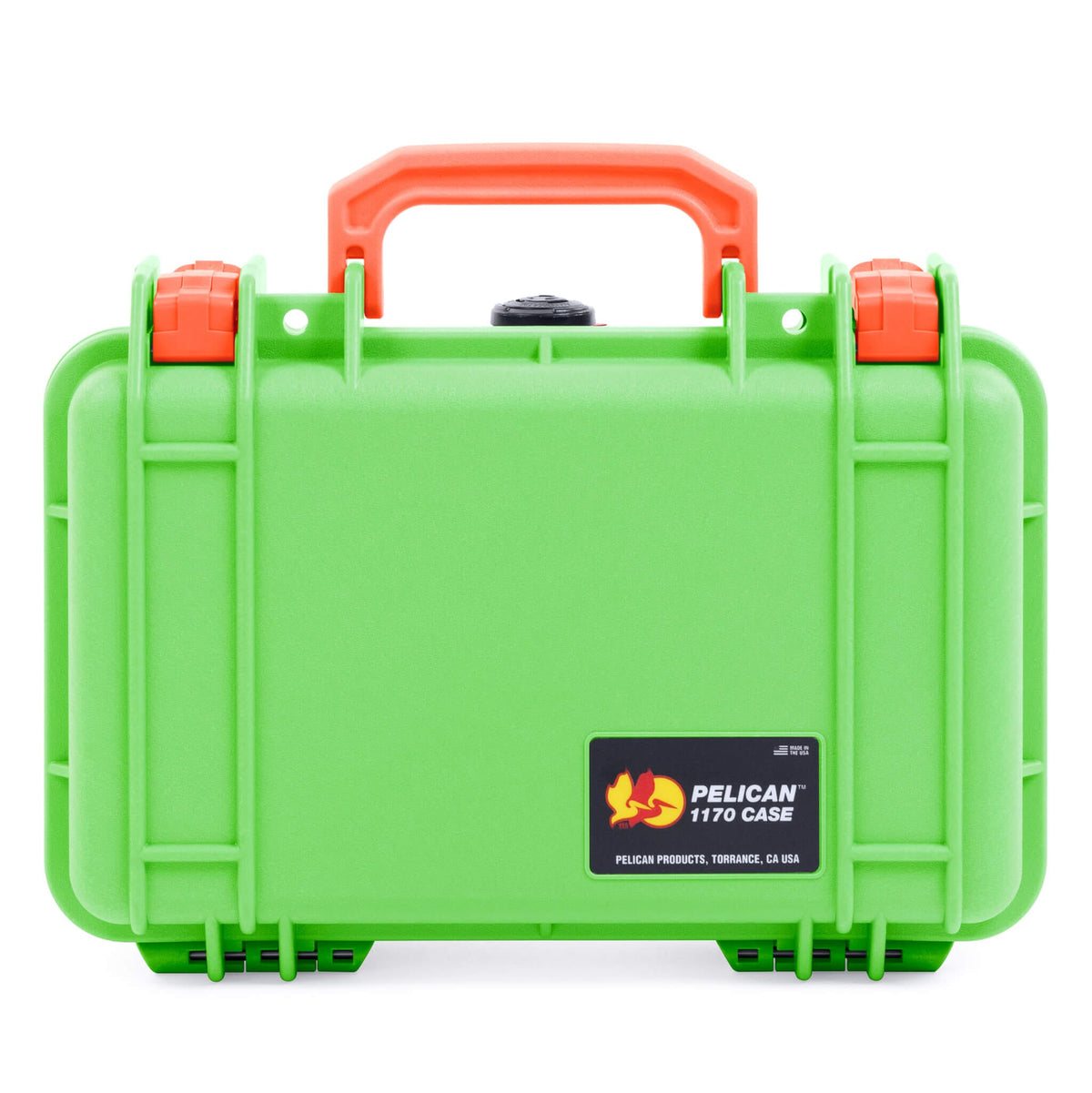Pelican 1170 Case, Lime Green with Orange Handle &amp; Latches ColorCase 