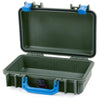 Pelican 1170 Case, OD Green with Blue Handle & Latches None (Case Only) ColorCase 011700-0000-130-120