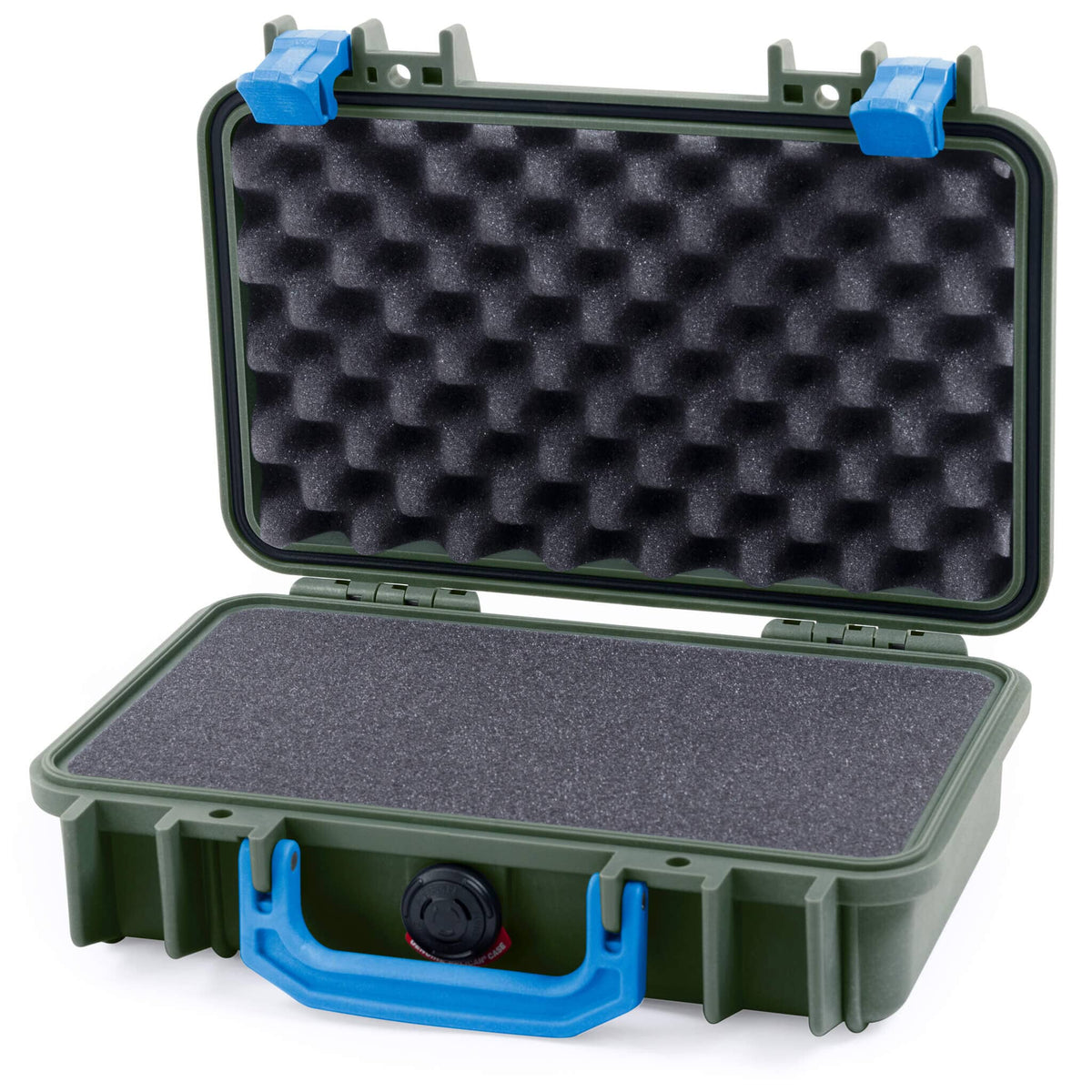 Pelican 1170 Case, OD Green with Blue Handle &amp; Latches Pick &amp; Pluck Foam with Convolute Lid Foam ColorCase 011700-0001-130-120