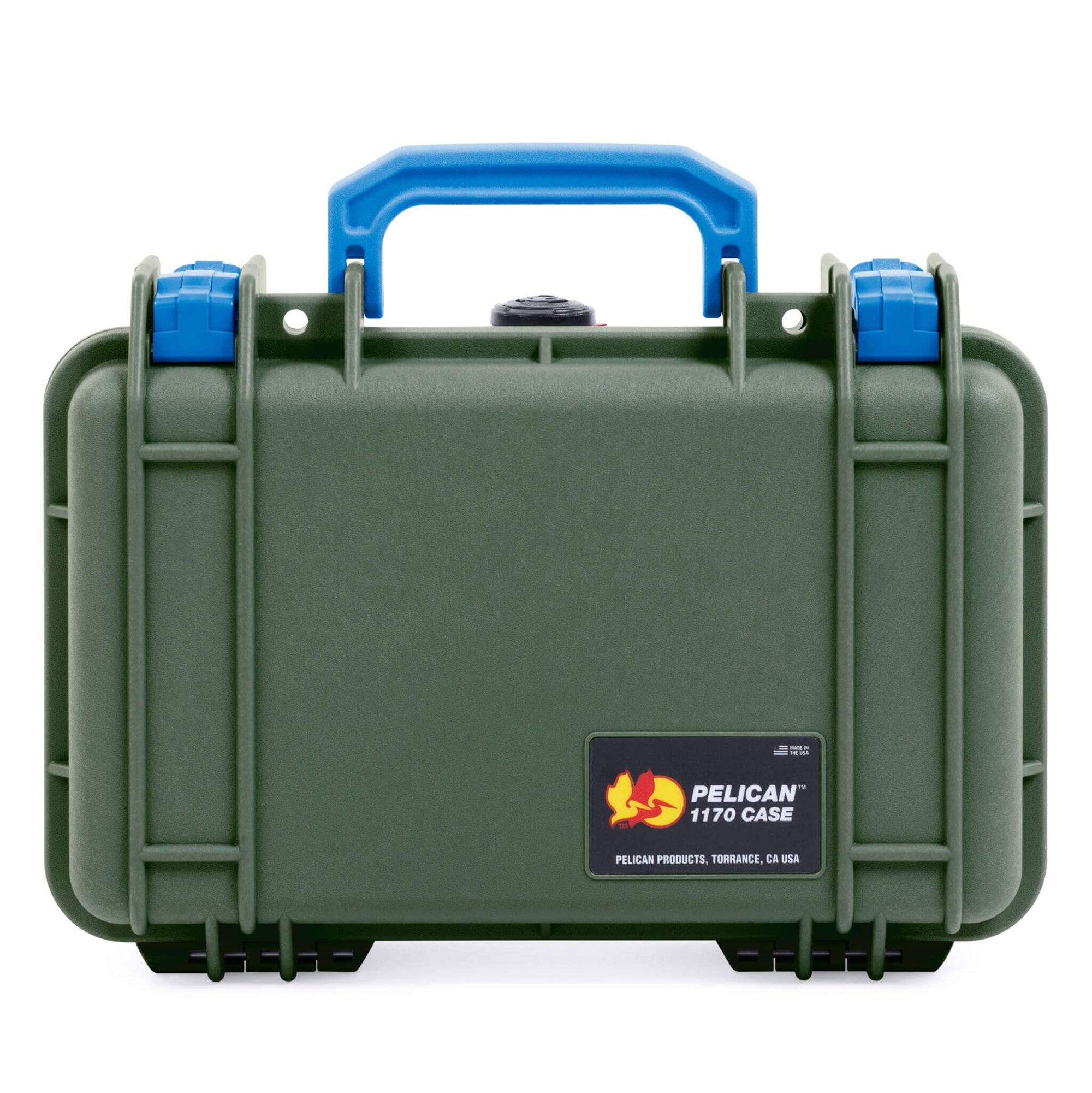 Pelican 1170 Case, OD Green with Blue Handle & Latches ColorCase 