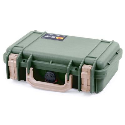 Pelican 1170 Case, OD Green with Desert Tan Handle & Latches ColorCase