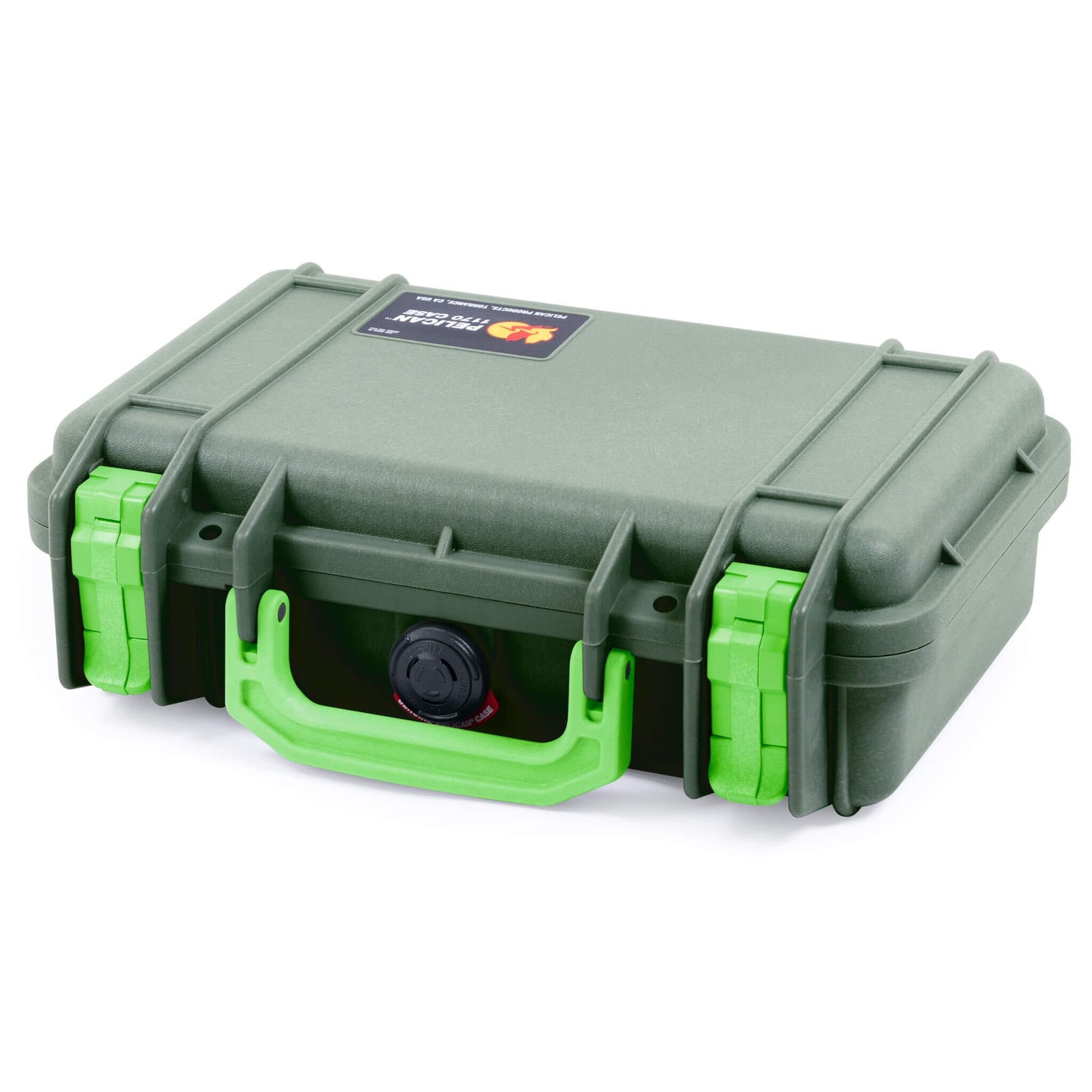 Pelican 1170 Case, OD Green with Lime Green Handle & Latches ColorCase 