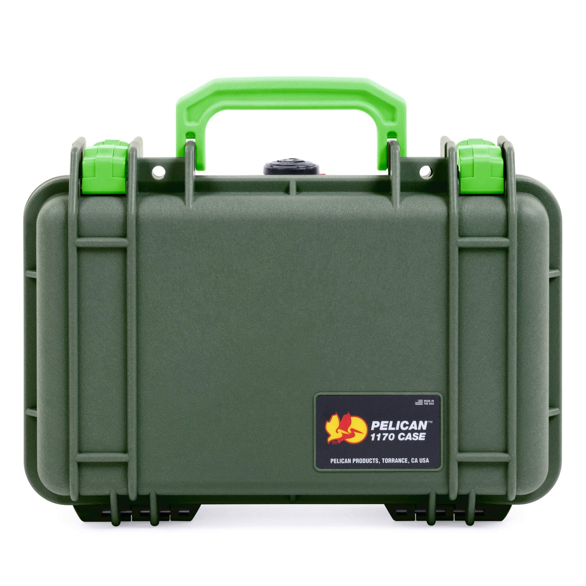 Pelican 1170 Case, OD Green with Lime Green Handle & Latches ColorCase 