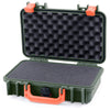 Pelican 1170 Case, OD Green with Orange Handle & Latches Pick & Pluck Foam with Convolute Lid Foam ColorCase 011700-0001-130-150
