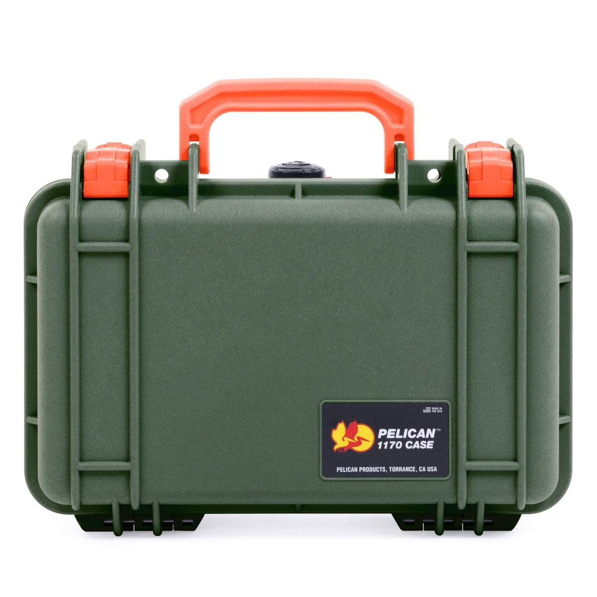 Pelican 1170 Case, OD Green with Orange Handle &amp; Latches ColorCase 