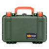 Pelican 1170 Case, OD Green with Orange Handle & Latches ColorCase
