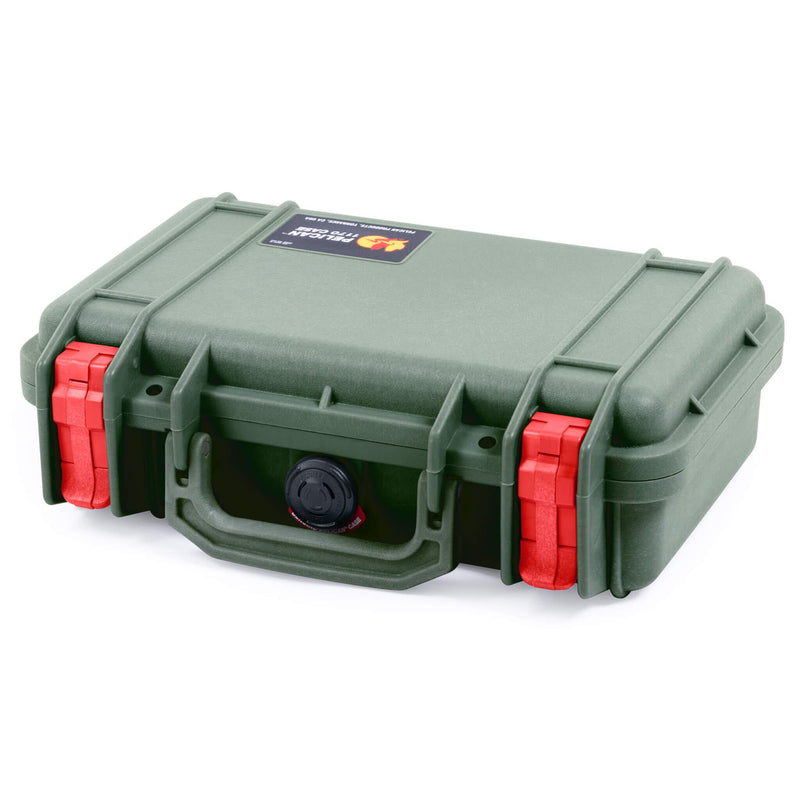 Pelican 1170 Case, OD Green with Red Latches ColorCase 