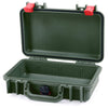 Pelican 1170 Case, OD Green with Red Latches None (Case Only) ColorCase 011700-0000-130-320