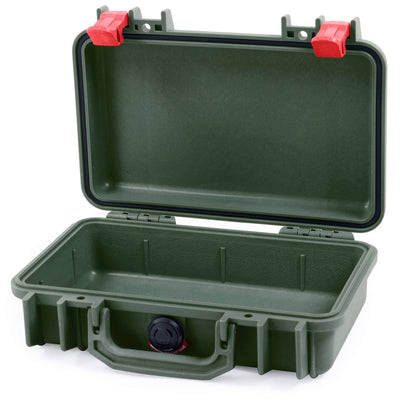 Pelican 1170 Case, OD Green with Red Latches None (Case Only) ColorCase 011700-0000-130-320