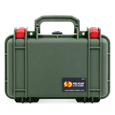 Pelican 1170 Case, OD Green with Red Latches ColorCase