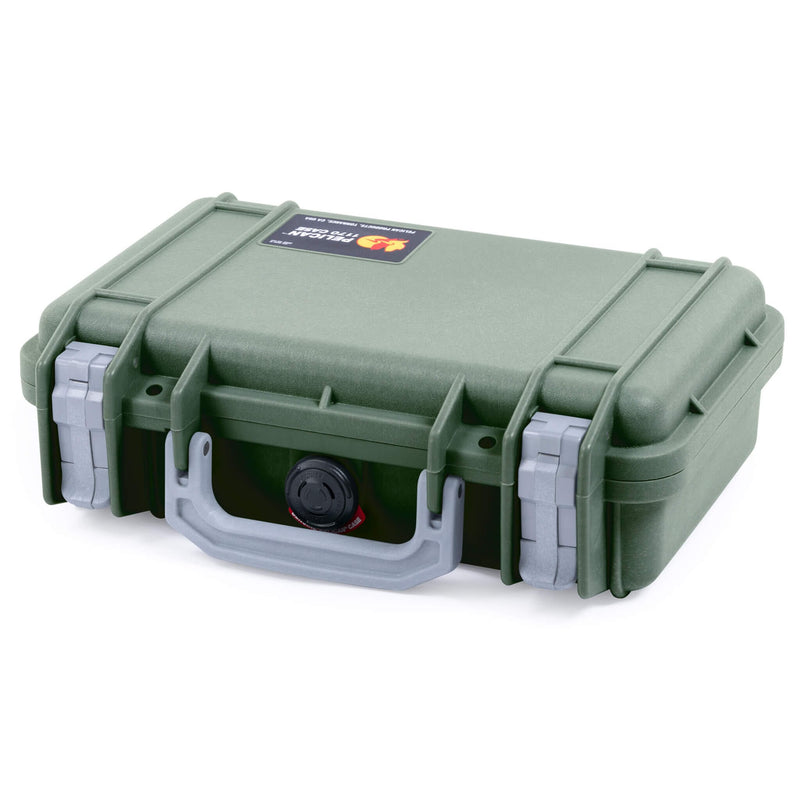 Pelican 1170 Case, OD Green with Silver Handle & Latches ColorCase 