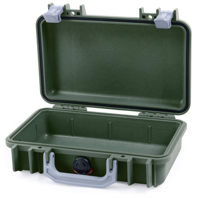 Pelican 1170 Case, OD Green with Silver Handle & Latches None (Case Only) ColorCase 011700-0000-130-180