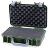 Pelican 1170 Case, OD Green with Silver Handle & Latches Pick & Pluck Foam with Convolute Lid Foam ColorCase 011700-0001-130-180