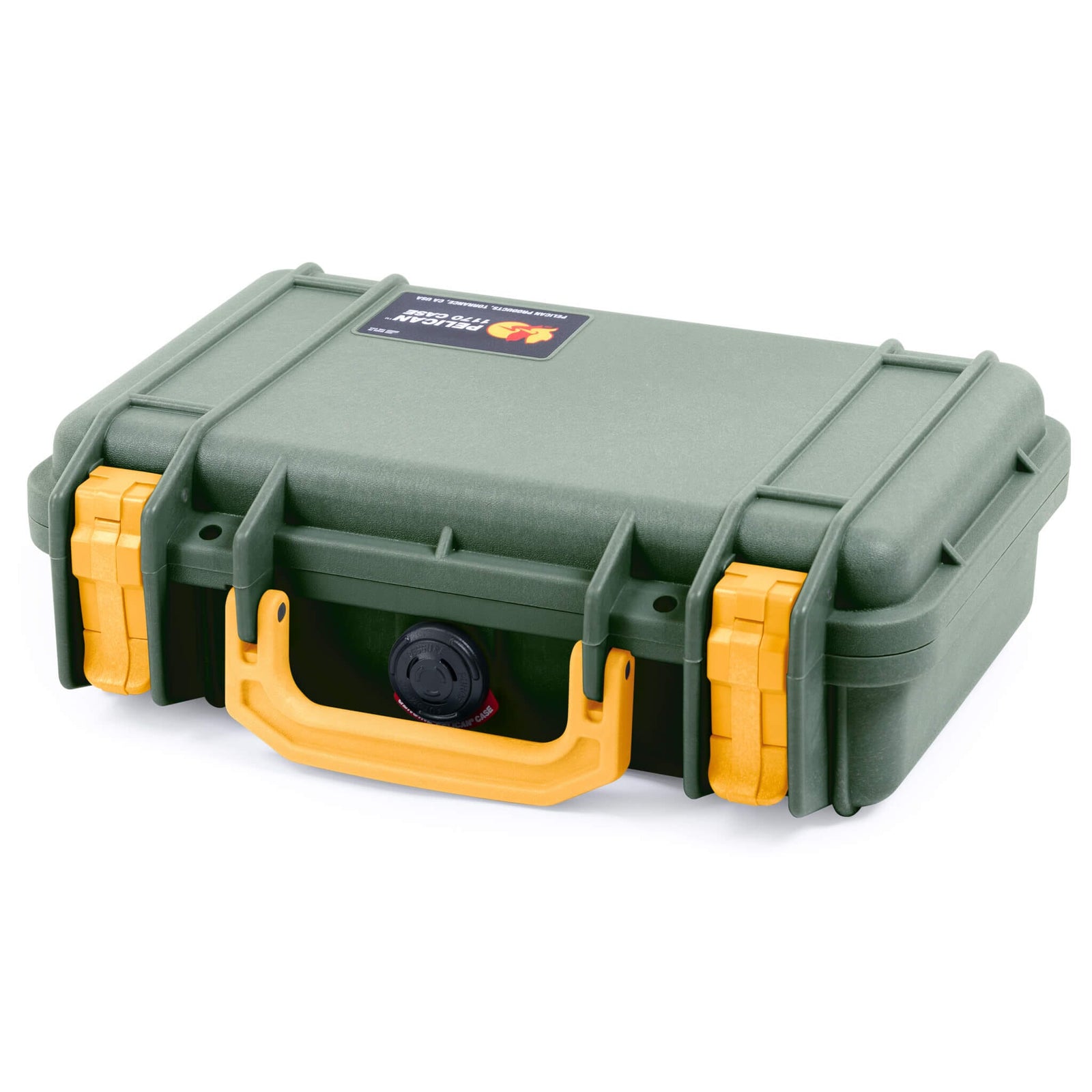 Pelican 1170 Case, OD Green with Yellow Handle & Latches ColorCase 