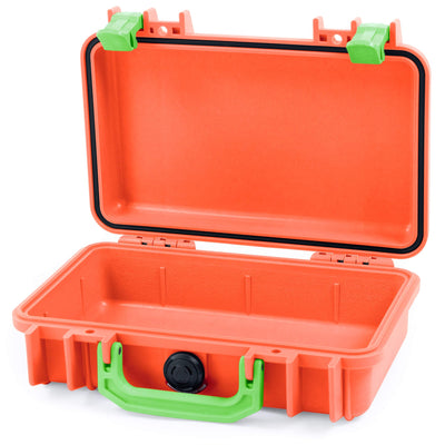 Pelican 1170 Case, Orange with Lime Green Handle & Latches None (Case Only) ColorCase 011700-0000-150-300