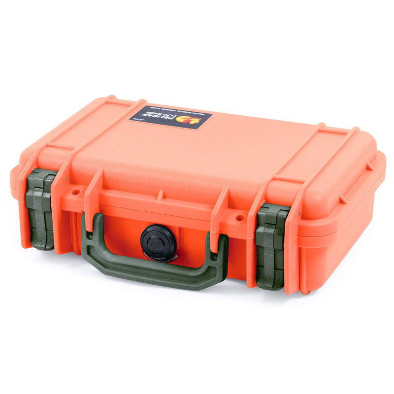 Pelican 1170 Case, Orange with OD Green Handle & Latches ColorCase 