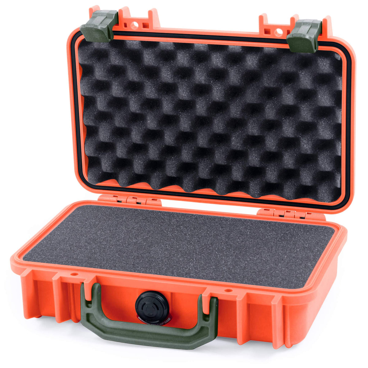 Pelican 1170 Case, Orange with OD Green Handle &amp; Latches Pick &amp; Pluck Foam with Convolute Lid Foam ColorCase 011700-0001-150-130