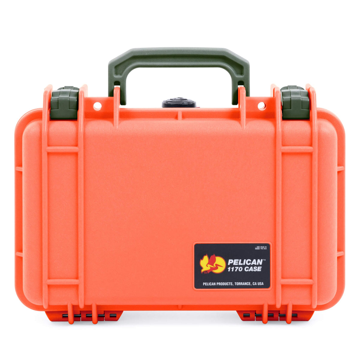 Pelican 1170 Case, Orange with OD Green Handle &amp; Latches ColorCase 