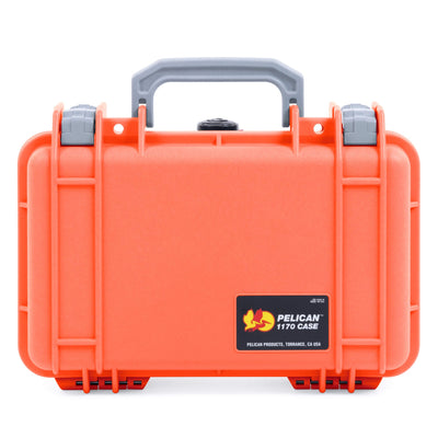 Pelican 1170 Case, Orange with Silver Handle & Latches ColorCase