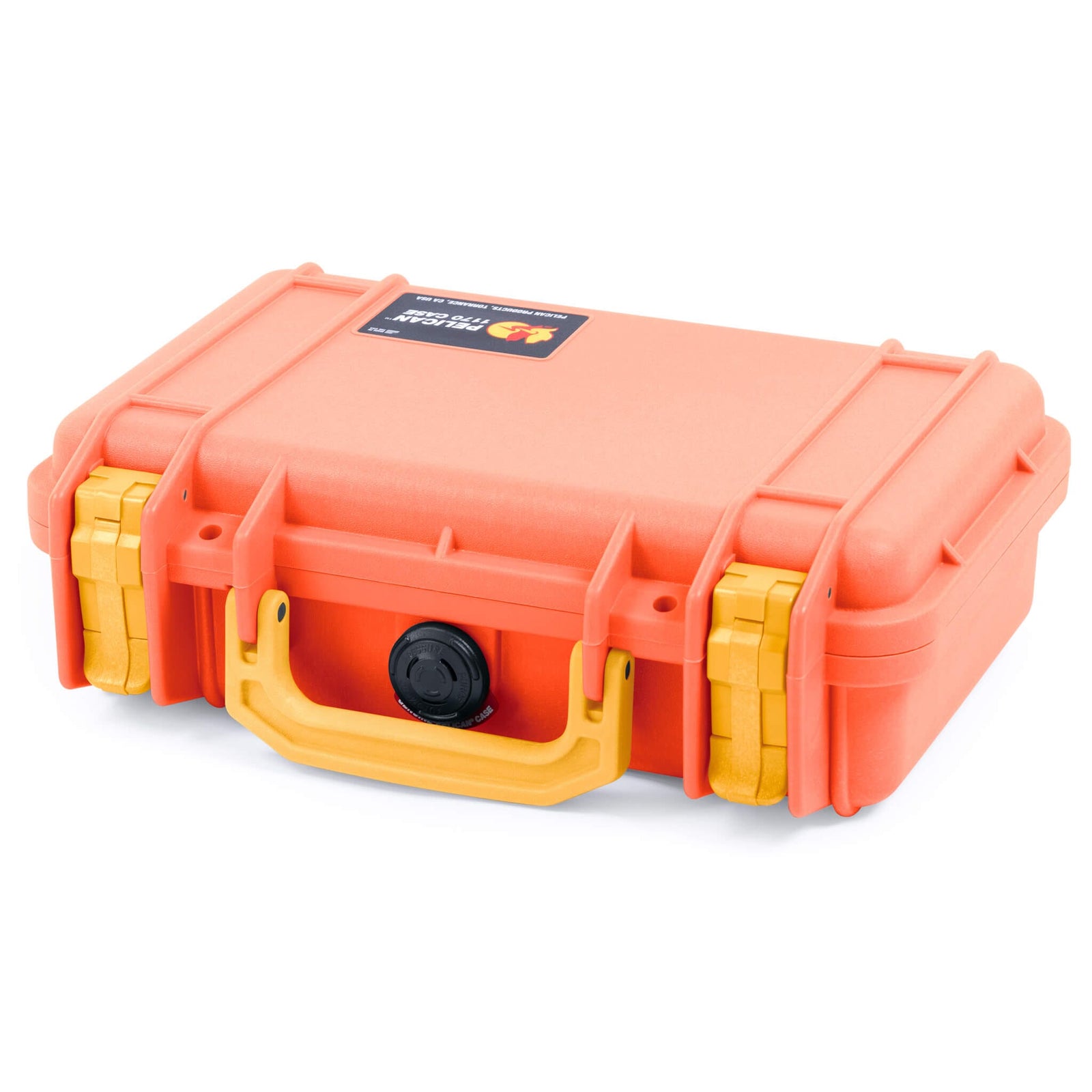 Pelican 1170 Case, Orange with Yellow Handle & Latches ColorCase 
