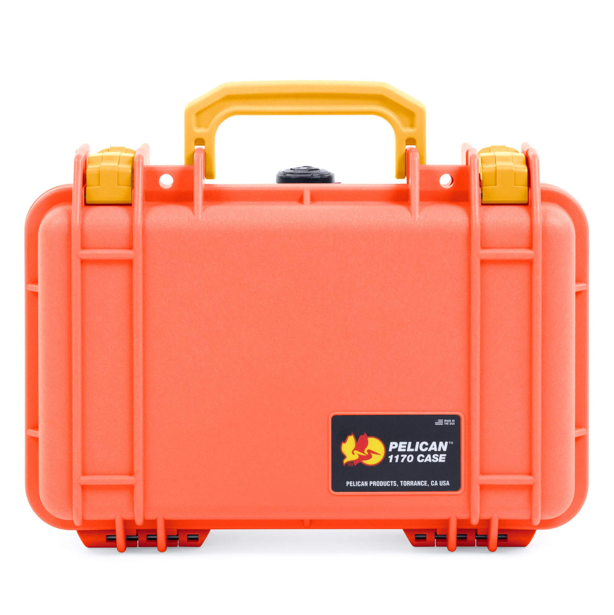 Pelican 1170 Case, Orange with Yellow Handle &amp; Latches ColorCase 