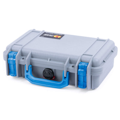 Pelican 1170 Case, Silver with Blue Handle & Latches ColorCase