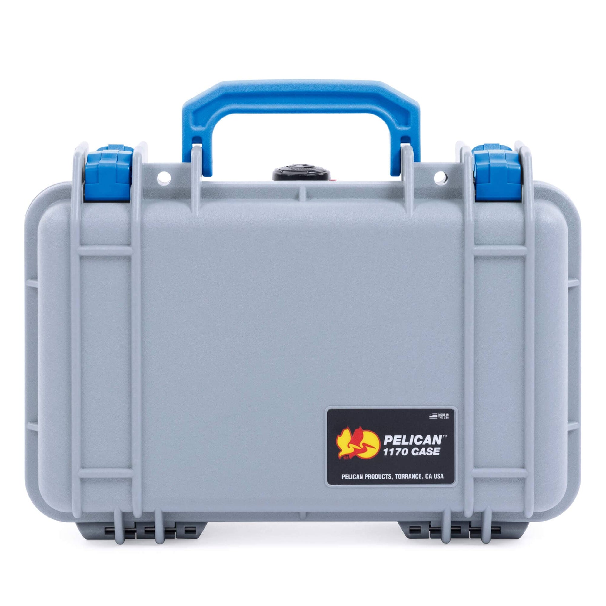 Pelican 1170 Case, Silver with Blue Handle & Latches ColorCase 