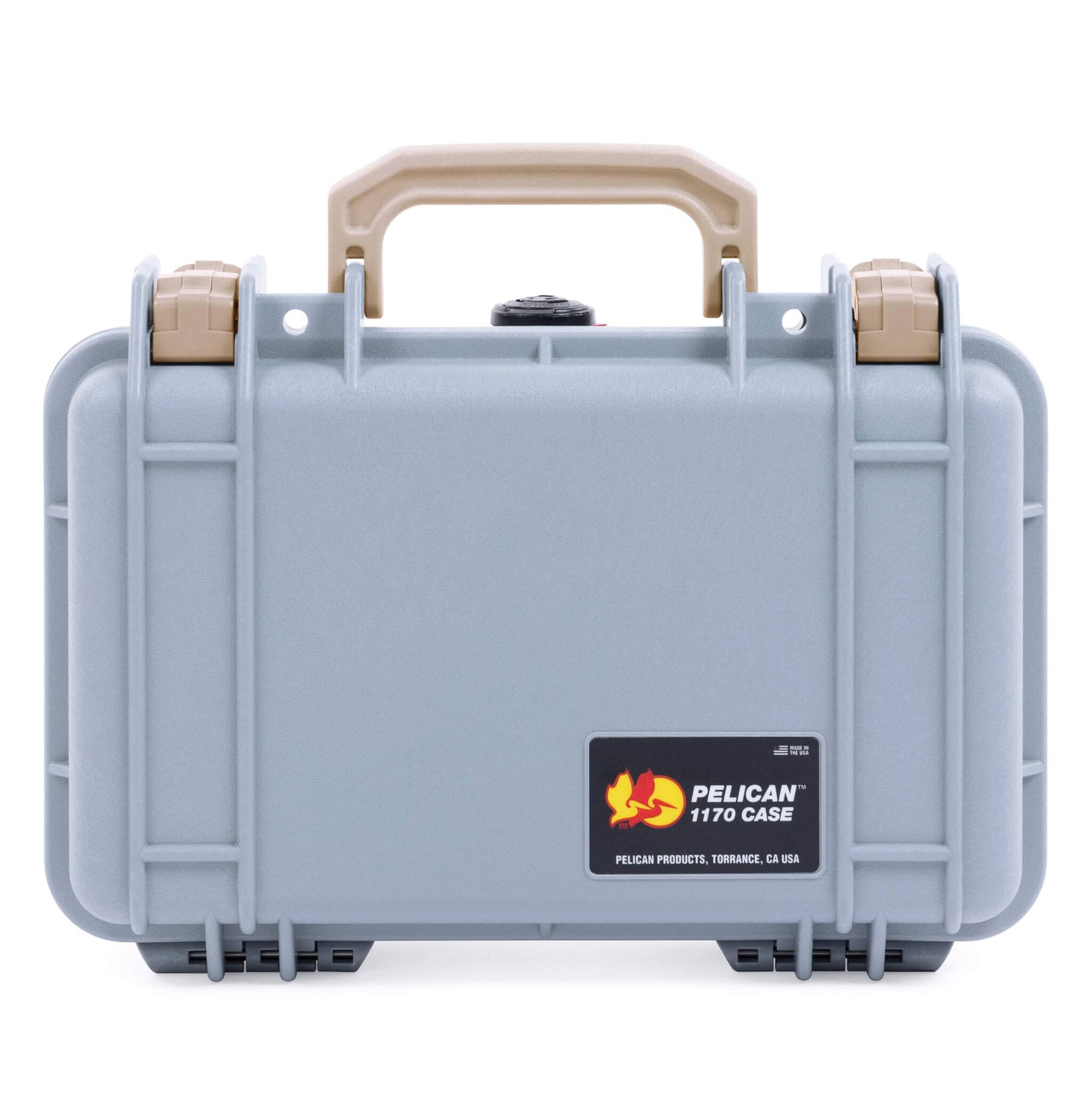 Pelican 1170 Case, Silver with Desert Tan Handle & Latches ColorCase 