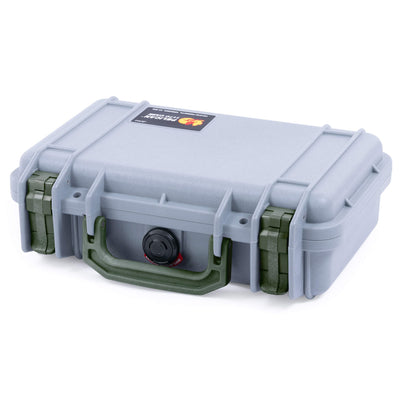 Pelican 1170 Case, Silver with OD Green Handle & Latches ColorCase