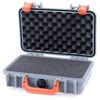 Pelican 1170 Case, Silver with Orange Handle & Latches Pick & Pluck Foam with Convolute Lid Foam ColorCase 011700-0001-180-150