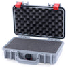 Pelican 1170 Case, Silver with Red Latches ColorCase