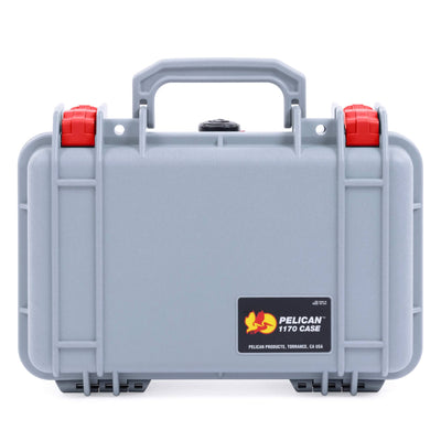 Pelican 1170 Case, Silver with Red Latches ColorCase