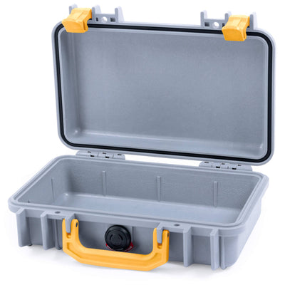 Pelican 1170 Case, Silver with Yellow Handle & Latches None (Case Only) ColorCase 011700-0000-180-240