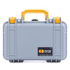 Pelican 1170 Case, Silver with Yellow Handle & Latches ColorCase